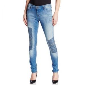 DKNY Jeans Women’s Ave B Ultra Skinny Jeans with Denim Patchwork